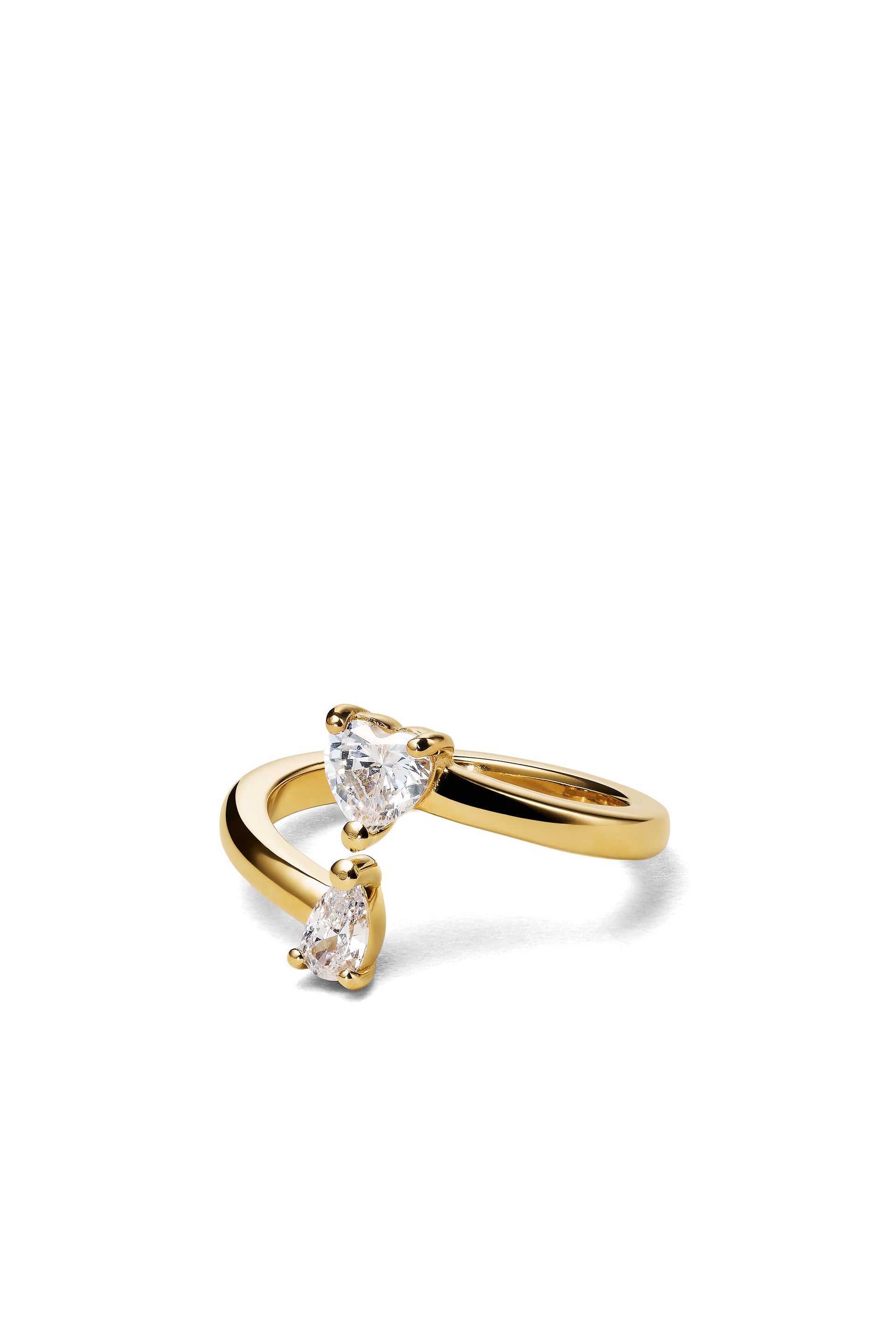 TEAR HEART RING / GLD