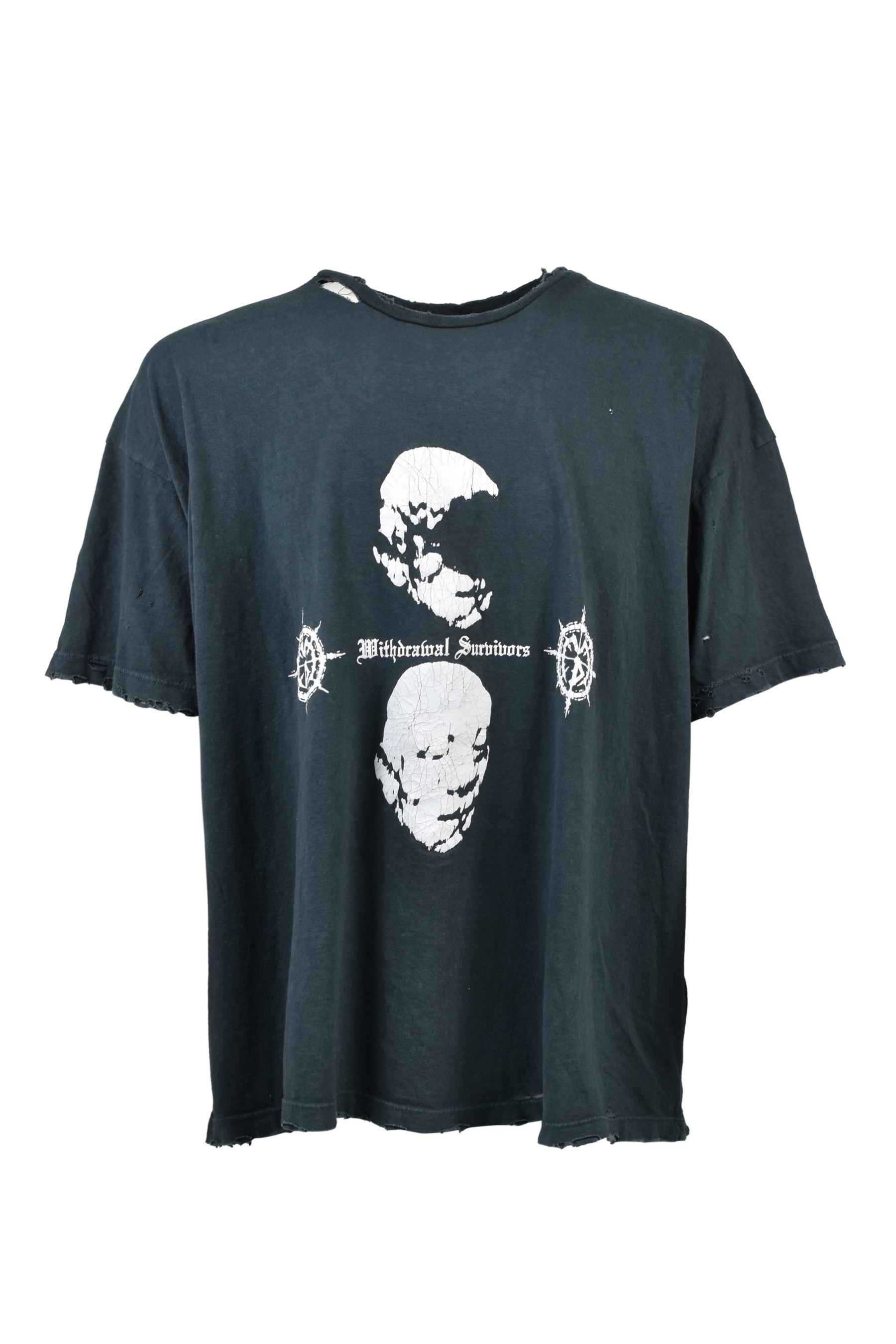 DISTRESSED WITHDRAWAL SURVIVORS TEE / ASH BLK