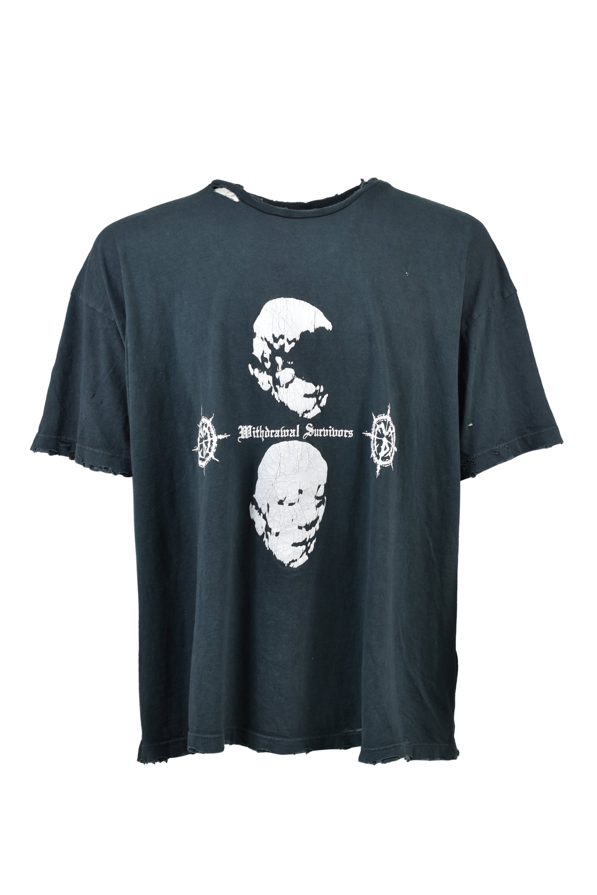 DISTRESSED WITHDRAWAL SURVIVORS TEE / ASH BLK