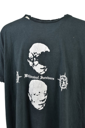 DISTRESSED WITHDRAWAL SURVIVORS TEE / ASH BLK