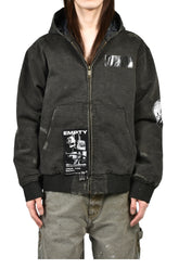 WAR STARTED HOODED WORK JACKET / CRUST BLK