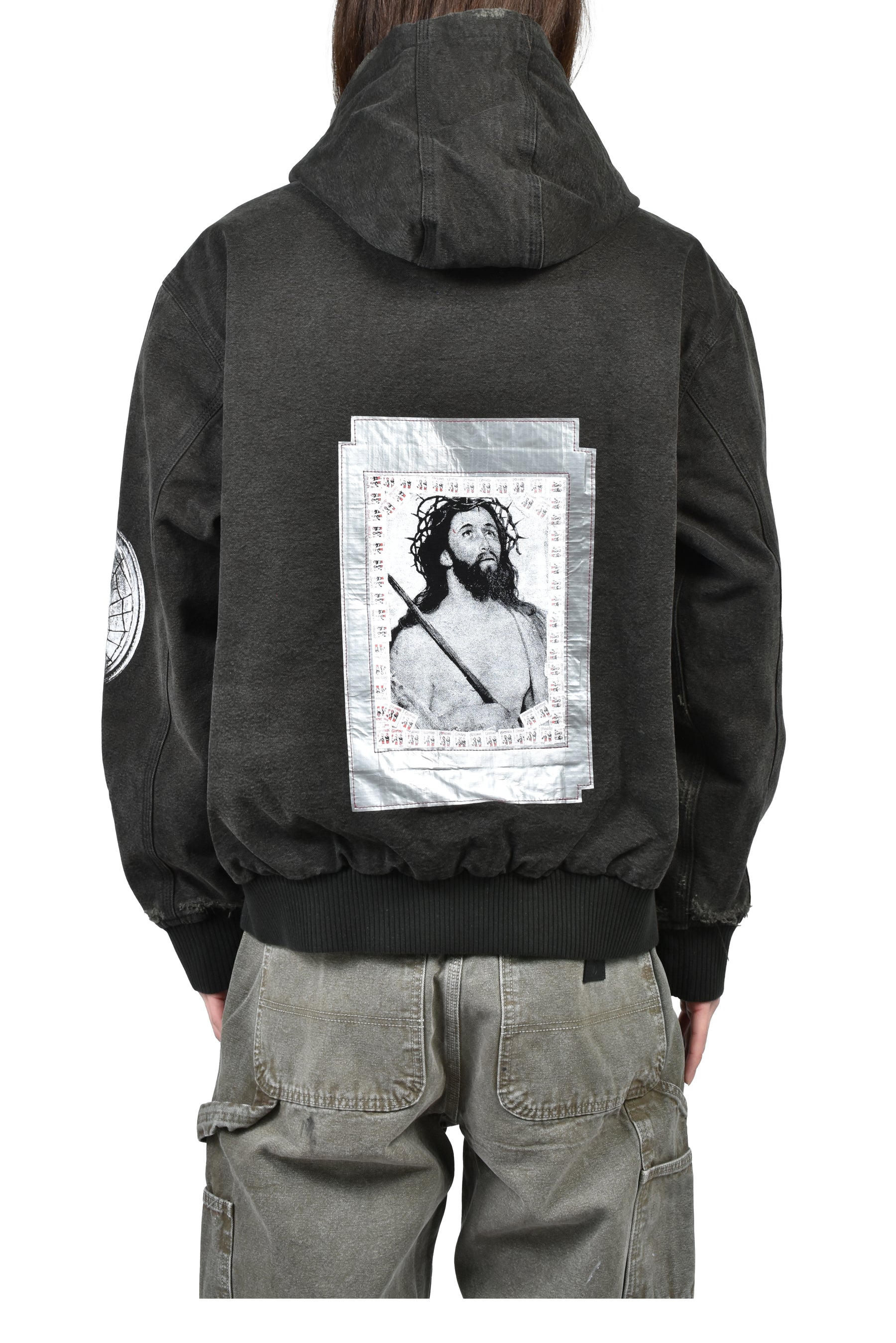 WAR STARTED HOODED WORK JACKET / CRUST BLK