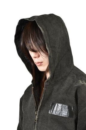 WAR STARTED HOODED WORK JACKET / CRUST BLK