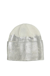 FOIL PRINT KNIT CAP / WHT
