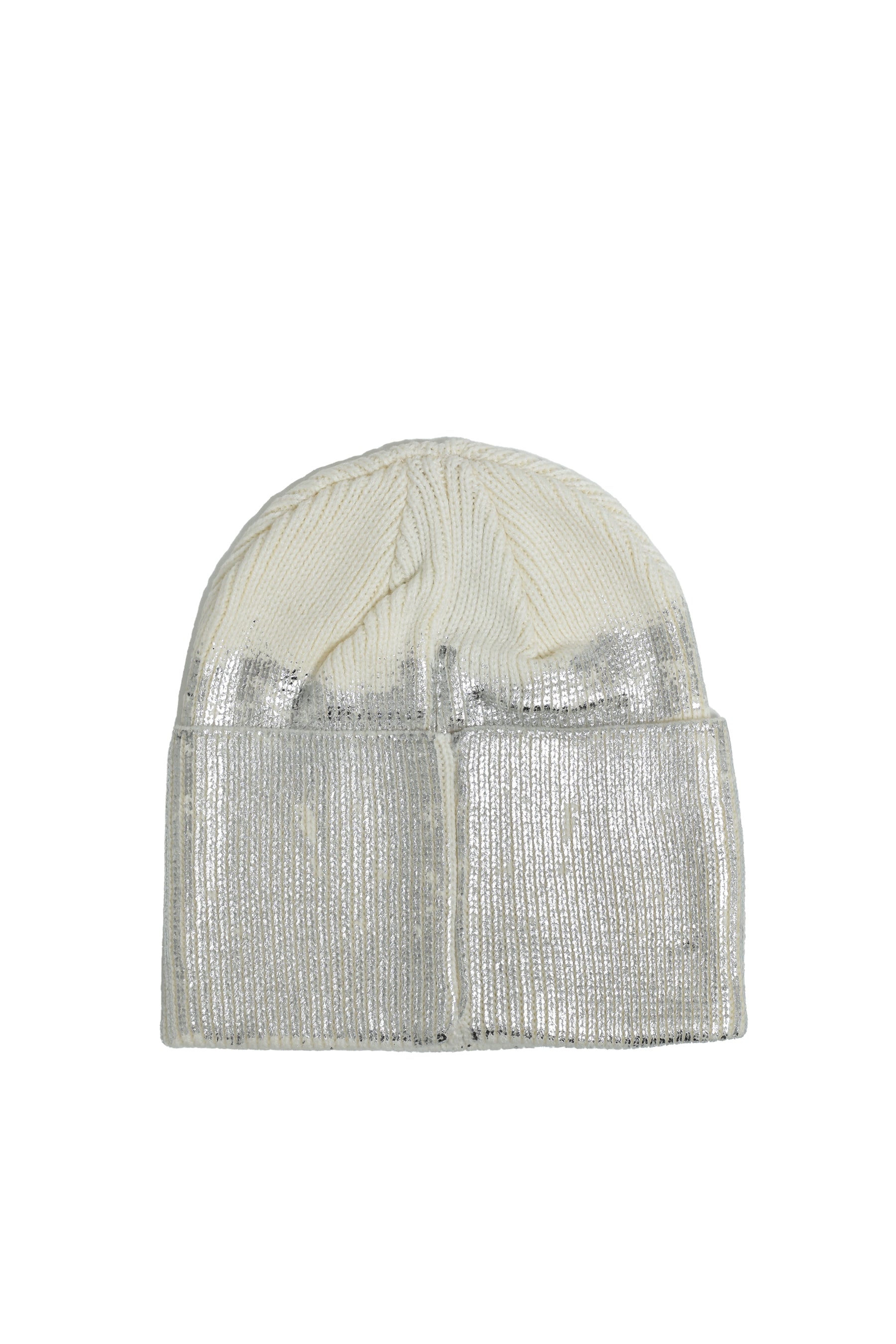 FOIL PRINT KNIT CAP / WHT