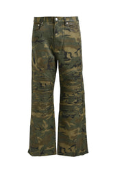 COATING BIKER CAMO PANTS / W.CAMO 