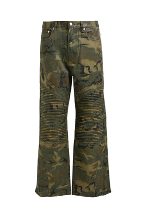 COATING BIKER CAMO PANTS / W.CAMO 