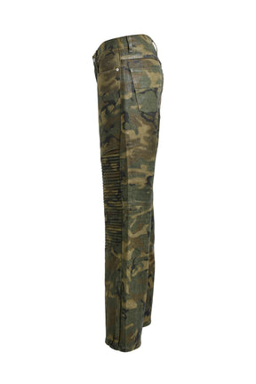 COATING BIKER CAMO PANTS / W.CAMO 