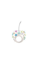 FLOWER GEMSTONE APPLE RING / WHT
