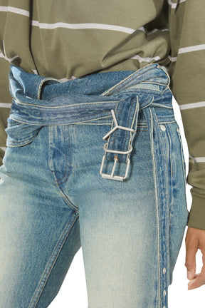 WRAP BELT JEANS / FADED BLUE