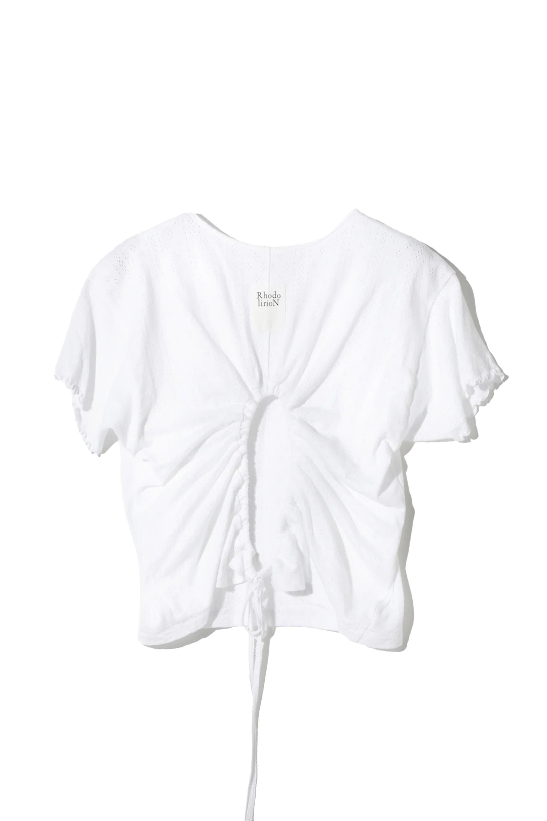 RhodolirioN HOLED SPENCER TEE - EYELET JERSEY / WHT