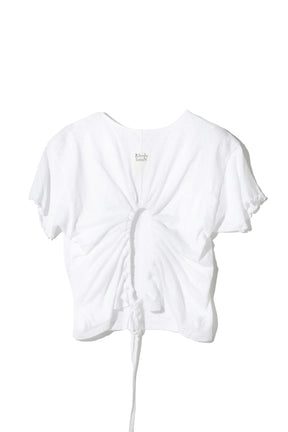 RhodolirioN HOLED SPENCER TEE - EYELET JERSEY / WHT
