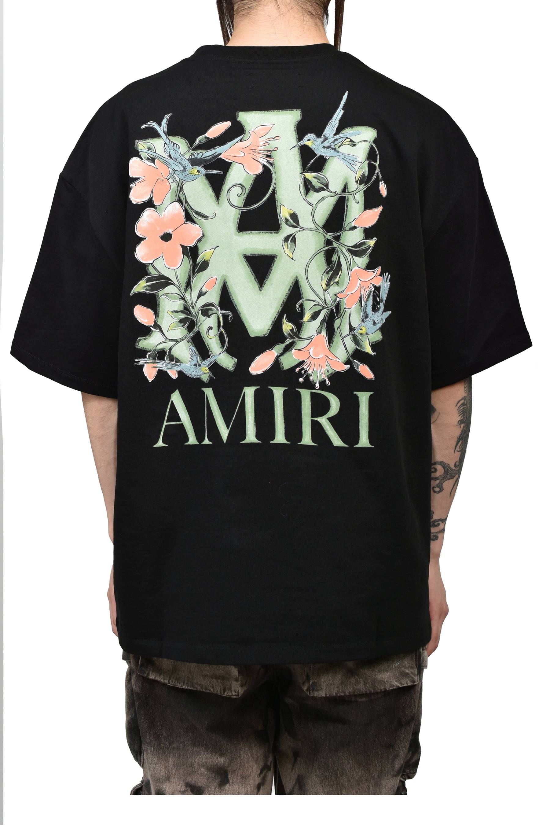MA FLORAL OS TEE / BLK