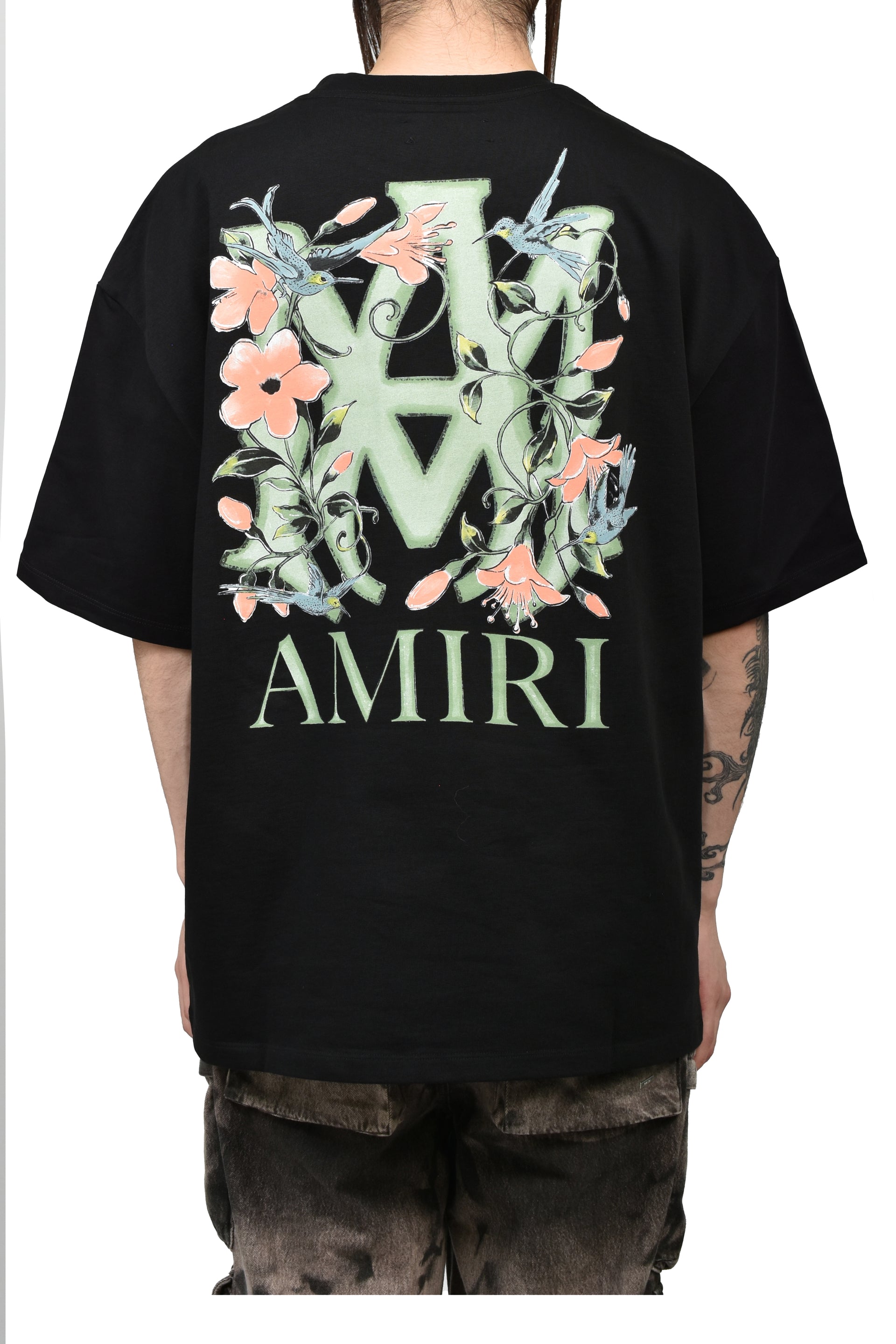 MA FLORAL OS TEE / BLK