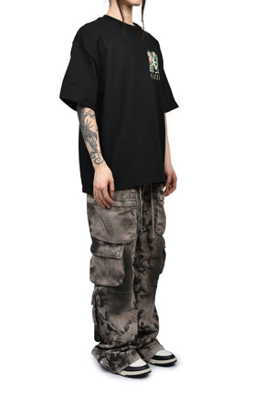 MA FLORAL OS TEE / BLK