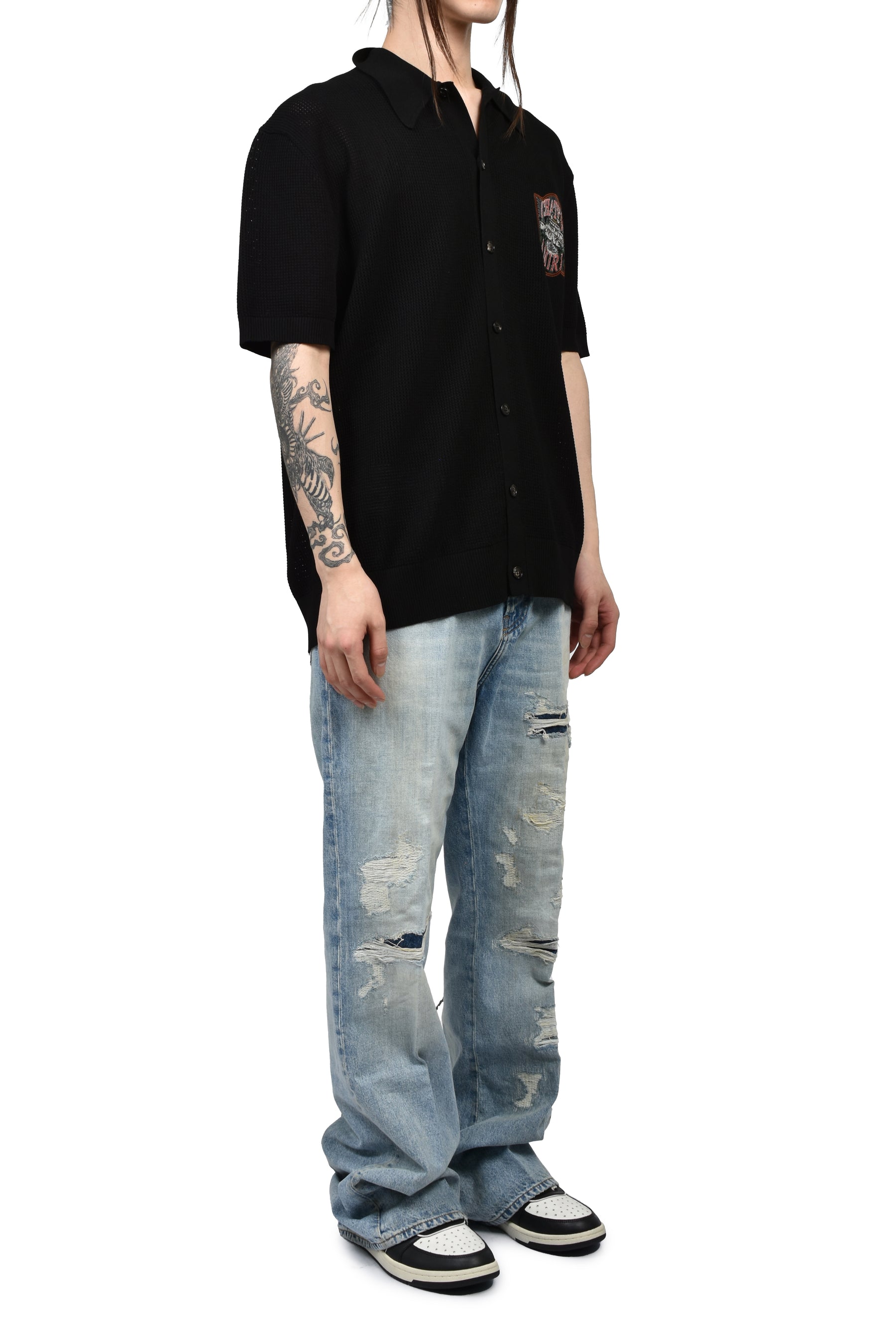 DISTRESSED BOOT CUT JEAN / VINTAGE IND
