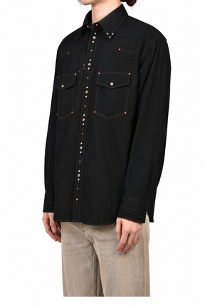 SHIRT WITH STUDS / BLK