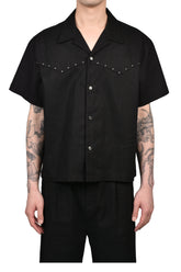 DINNER SHIRT SHORT SLEEVE / BLK RAMIE
