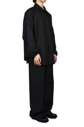 WIDE LEG DRAWSTRING PANTS / BLK STRIPED
