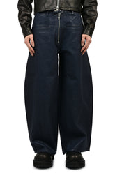 FRONT ZIP BAGGY  / WAXED RAW INDIGO