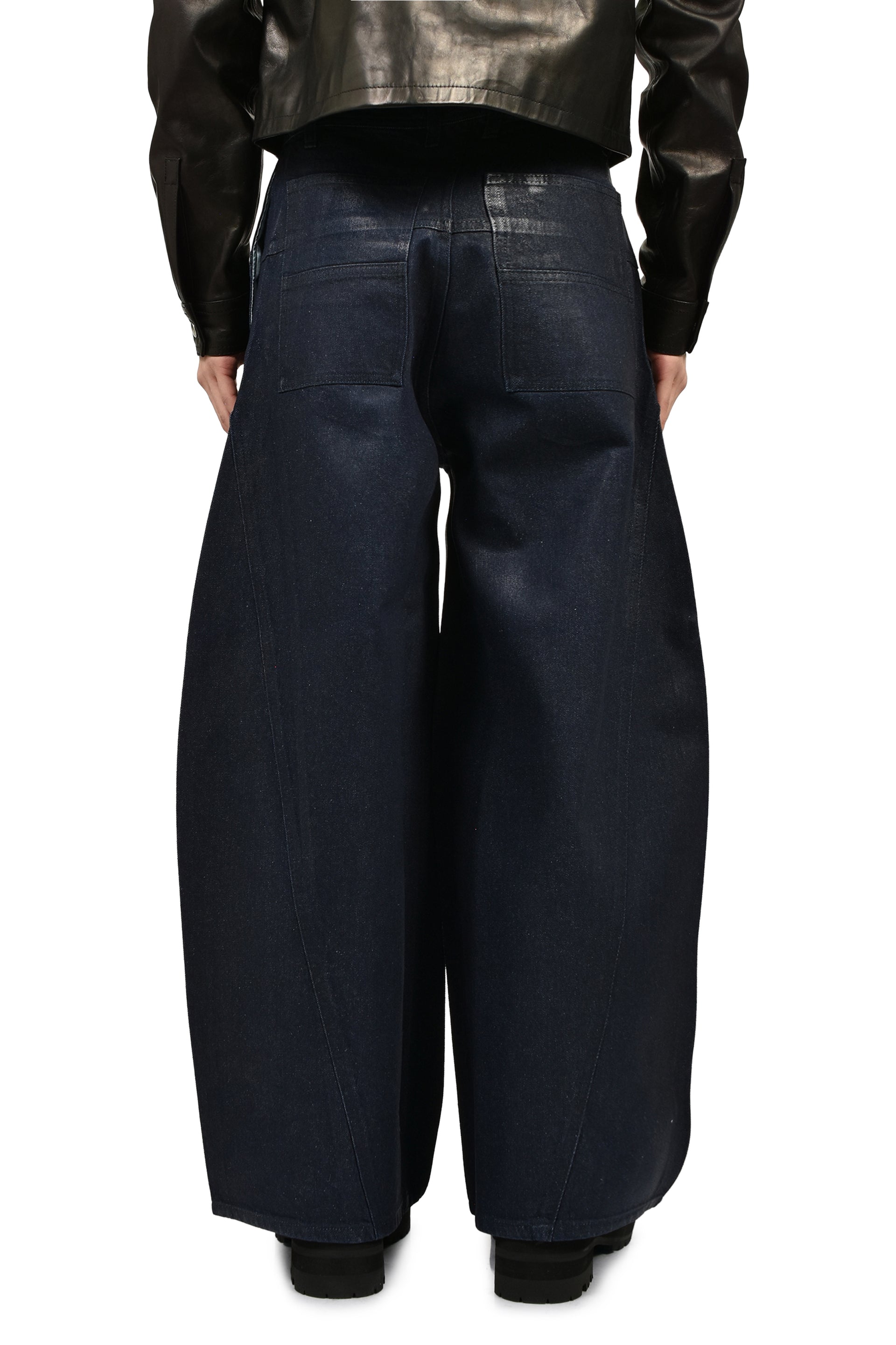 FRONT ZIP BAGGY  / WAXED RAW INDIGO