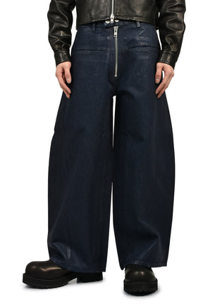 FRONT ZIP BAGGY  / WAXED RAW INDIGO