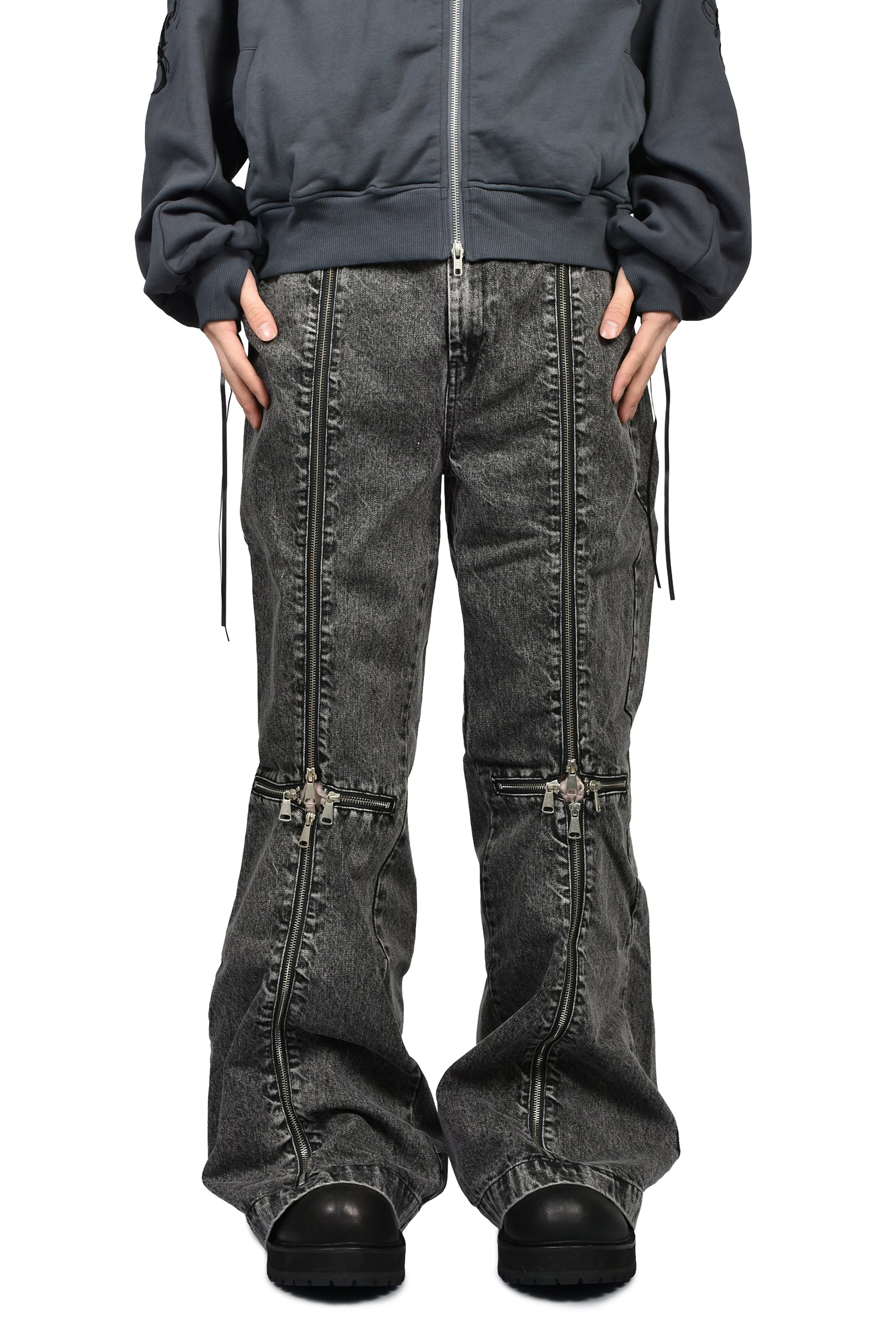 DENIM SACRIFICE TROUSERS / GREY