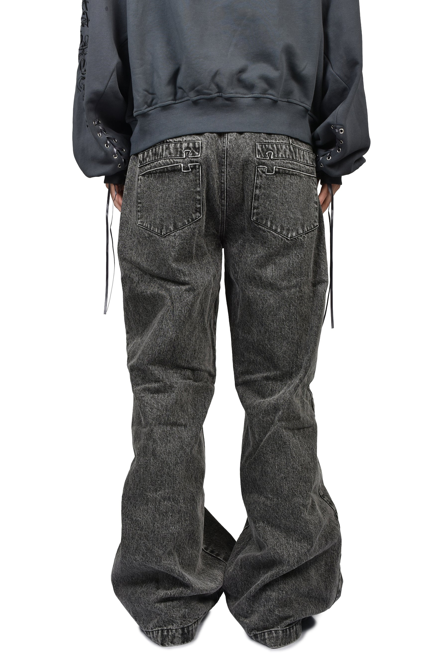 FINE CHAOS SS26 DENIM SACRIFICE TROUSERS / GRY - NUBIAN