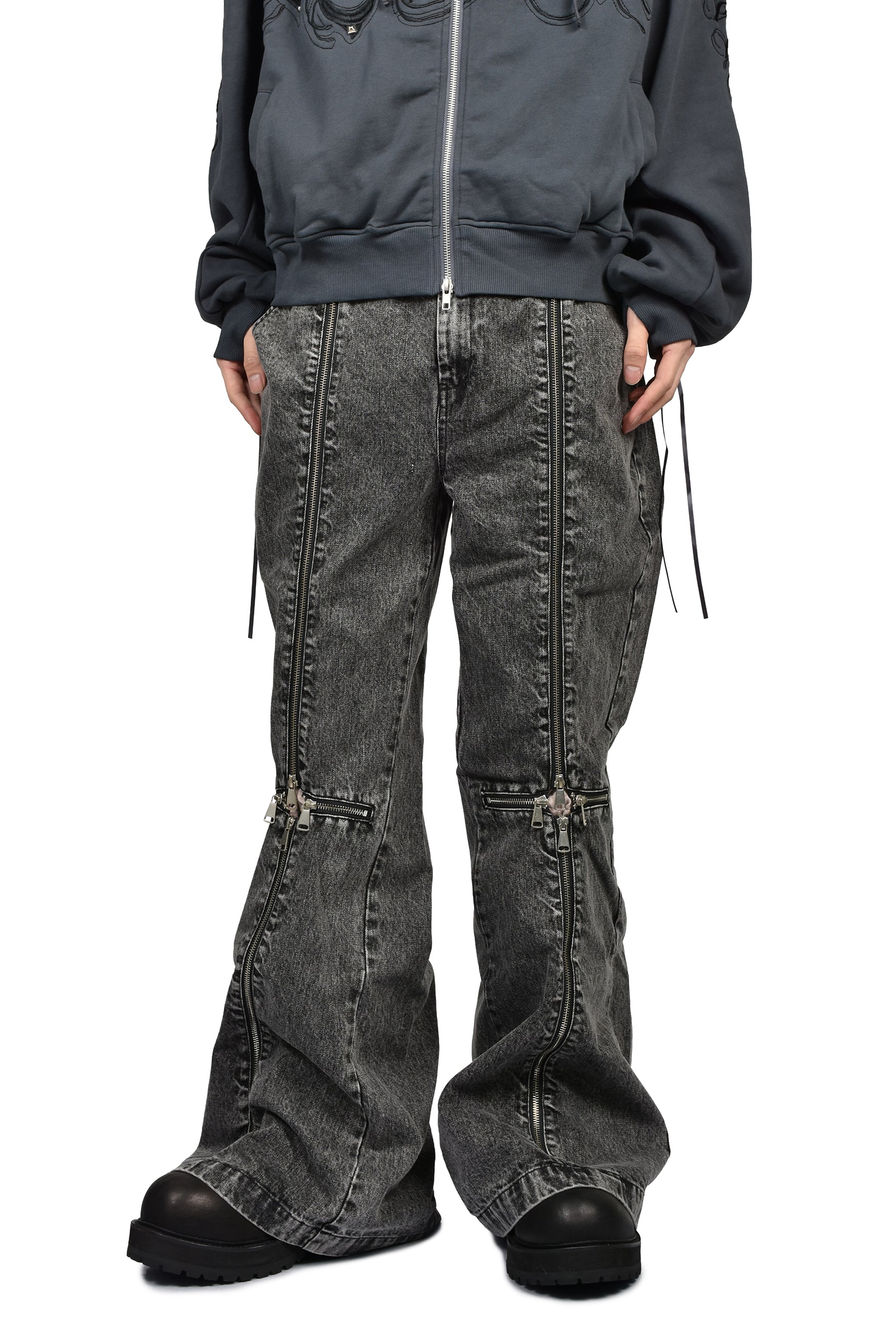 DENIM SACRIFICE TROUSERS / GREY