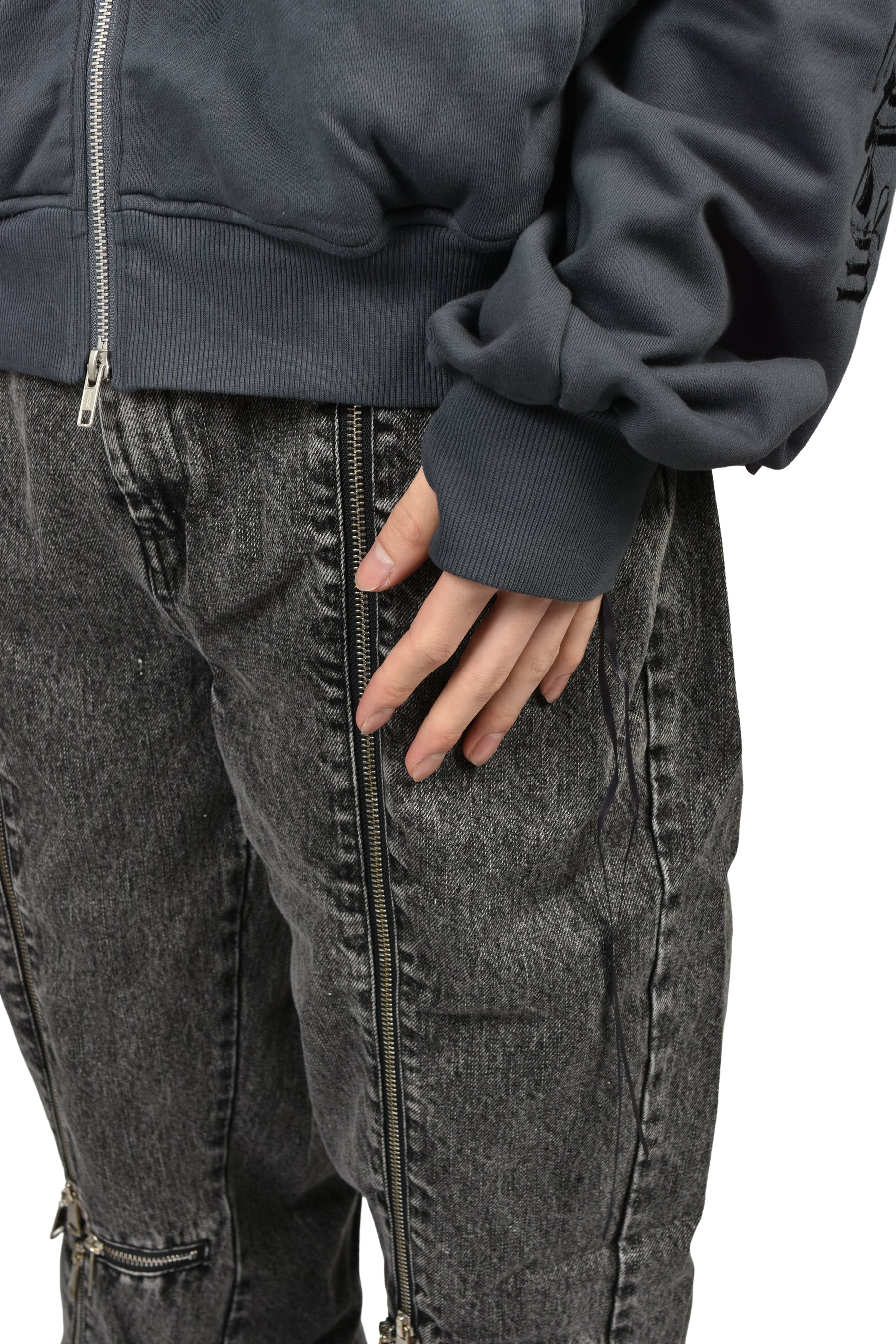 DENIM SACRIFICE TROUSERS / GREY