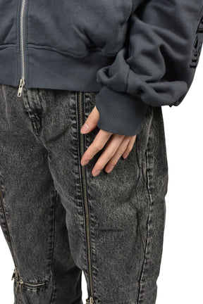 DENIM SACRIFICE TROUSERS / GREY