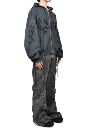 DENIM SACRIFICE TROUSERS / GREY