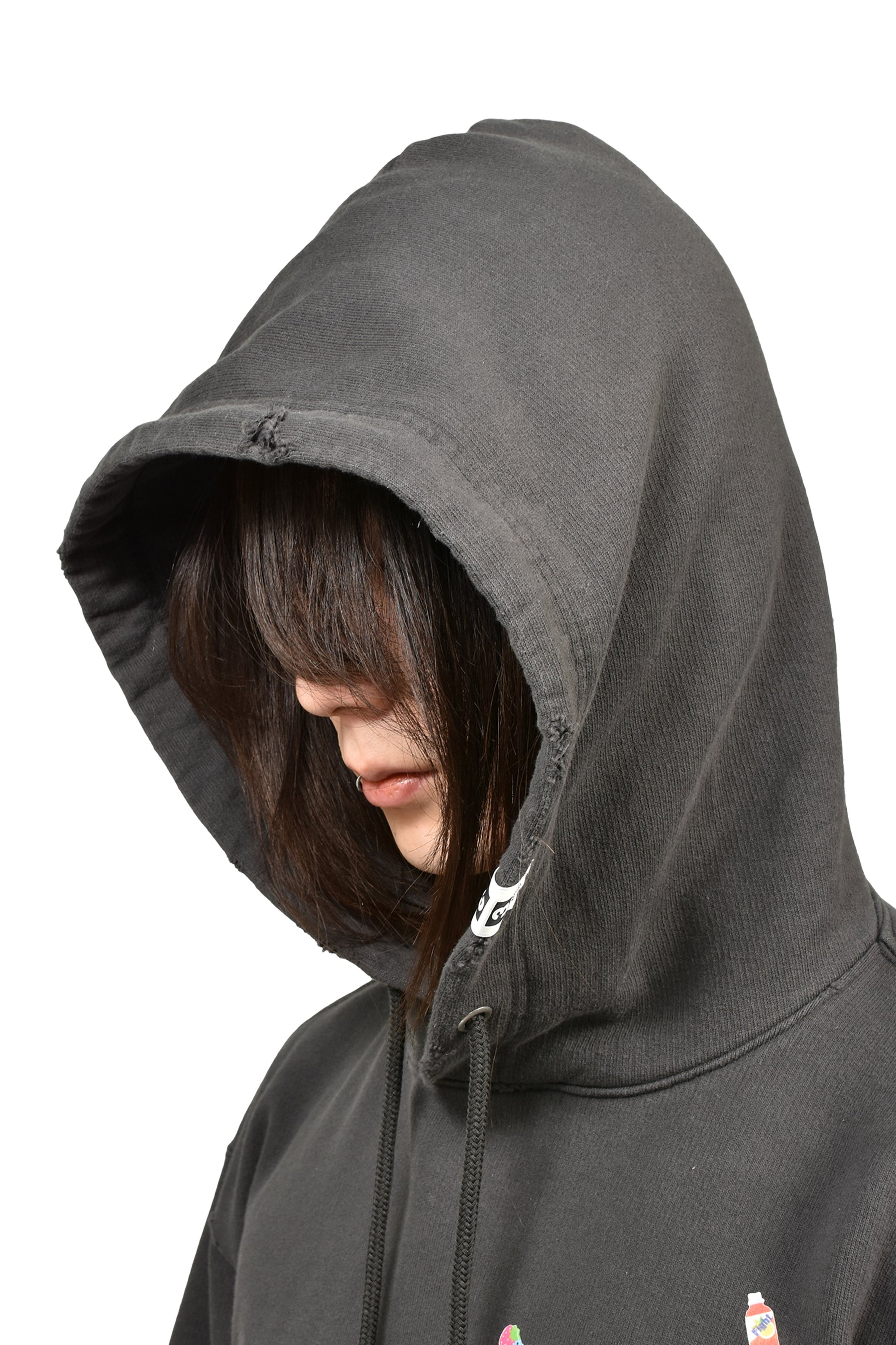 KIDS STICKER HOODIE / BLK