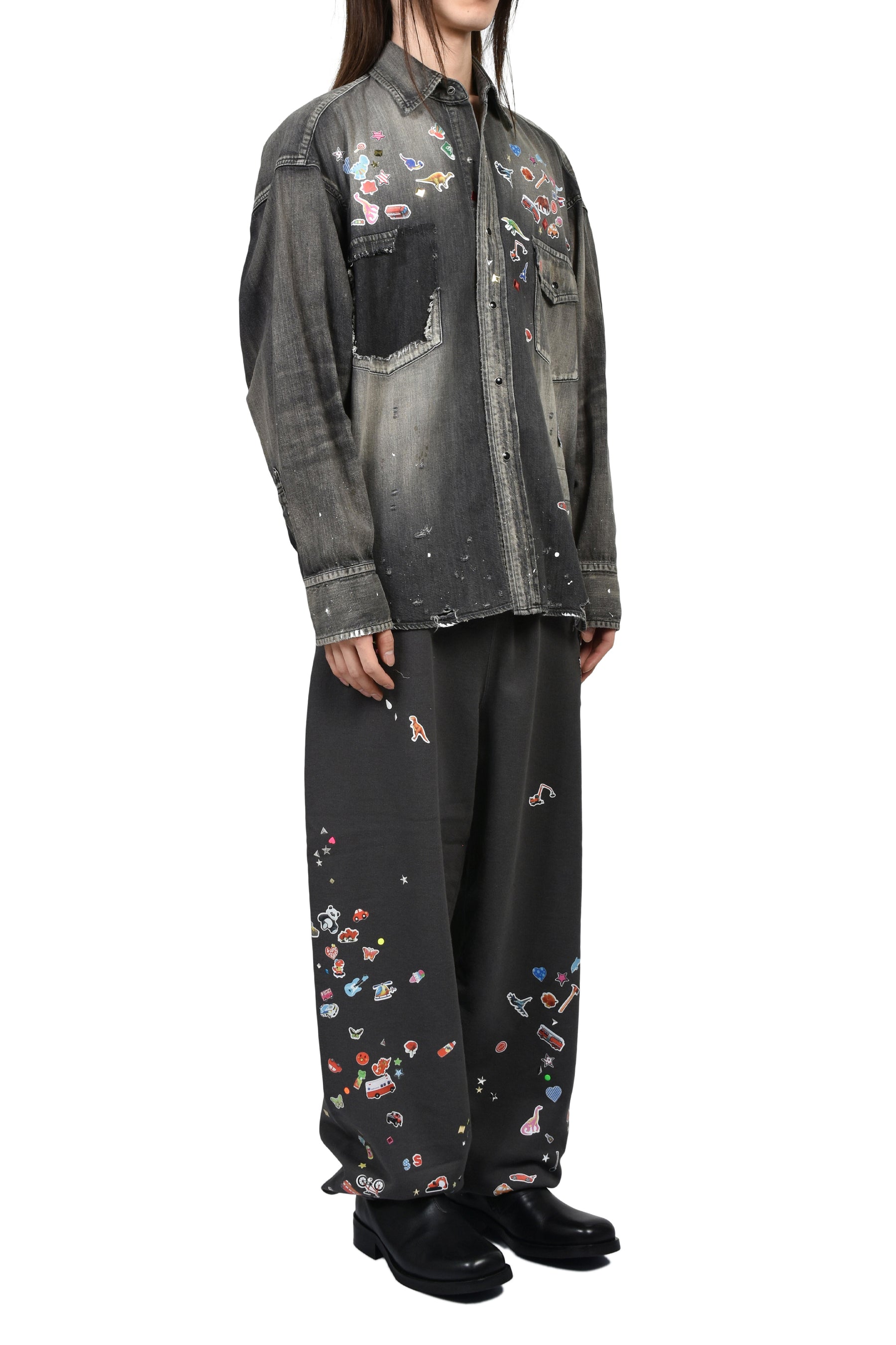 KIDS STICKER PANTS / BLK