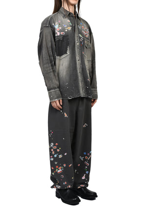KIDS STICKER PANTS / BLK