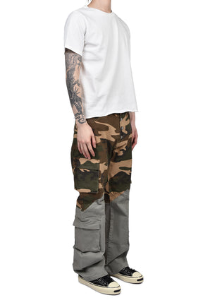 BICOLOR CARGO PANTS / CAMO
