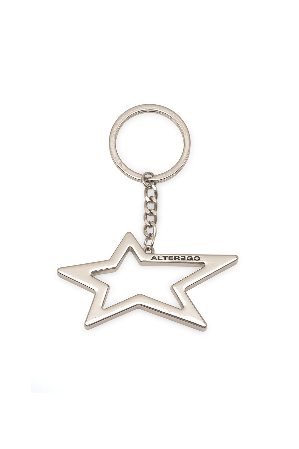 STAR METAL KEYCHAIN / SIL