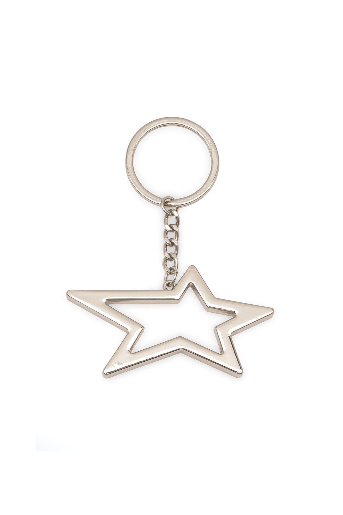 STAR METAL KEYCHAIN / SIL