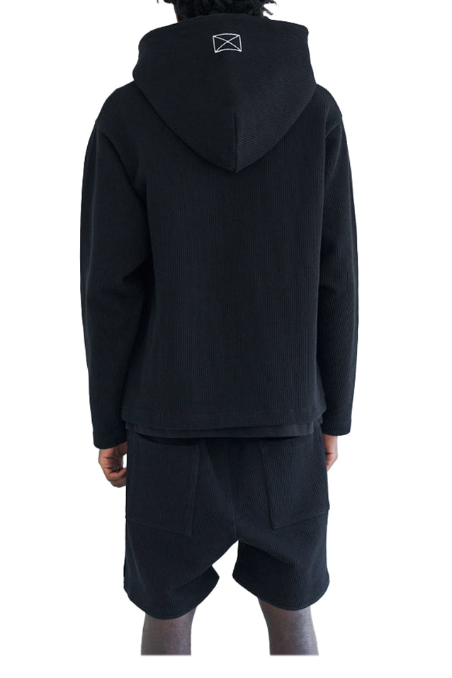 KNIT ZIP HOODY / BLK