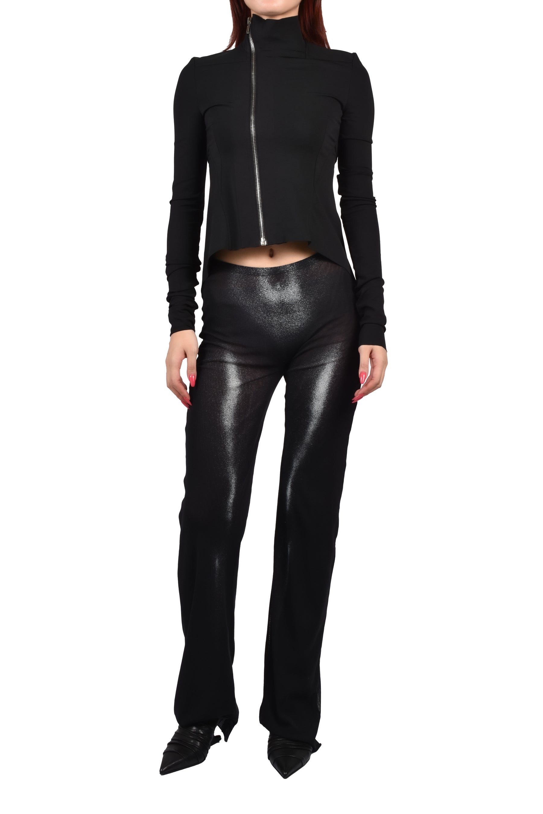 MESH STRAIGHT TROUSER PRINTED "BODY DUST"