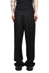 OMARI DOUBLE PLEATED TROUSERS / BLK