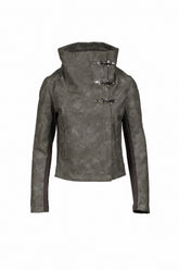 FUNNEL NECK PU JACKET / KAH
