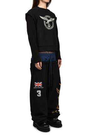 3 LAYERED SWEAT PANTS / BLK