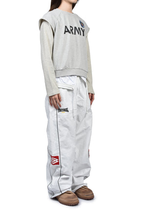 FOLDED TRACK PANTS / WHT