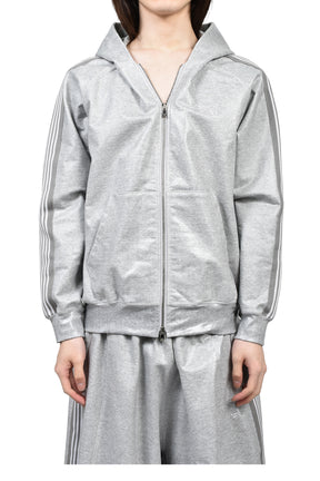 ZIPPED TRACK HOODY - COTTON JERSEY / COATING (EXCLUSIVE) / GRY