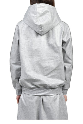 ZIPPED TRACK HOODY - COTTON JERSEY / COATING (EXCLUSIVE) / GRY