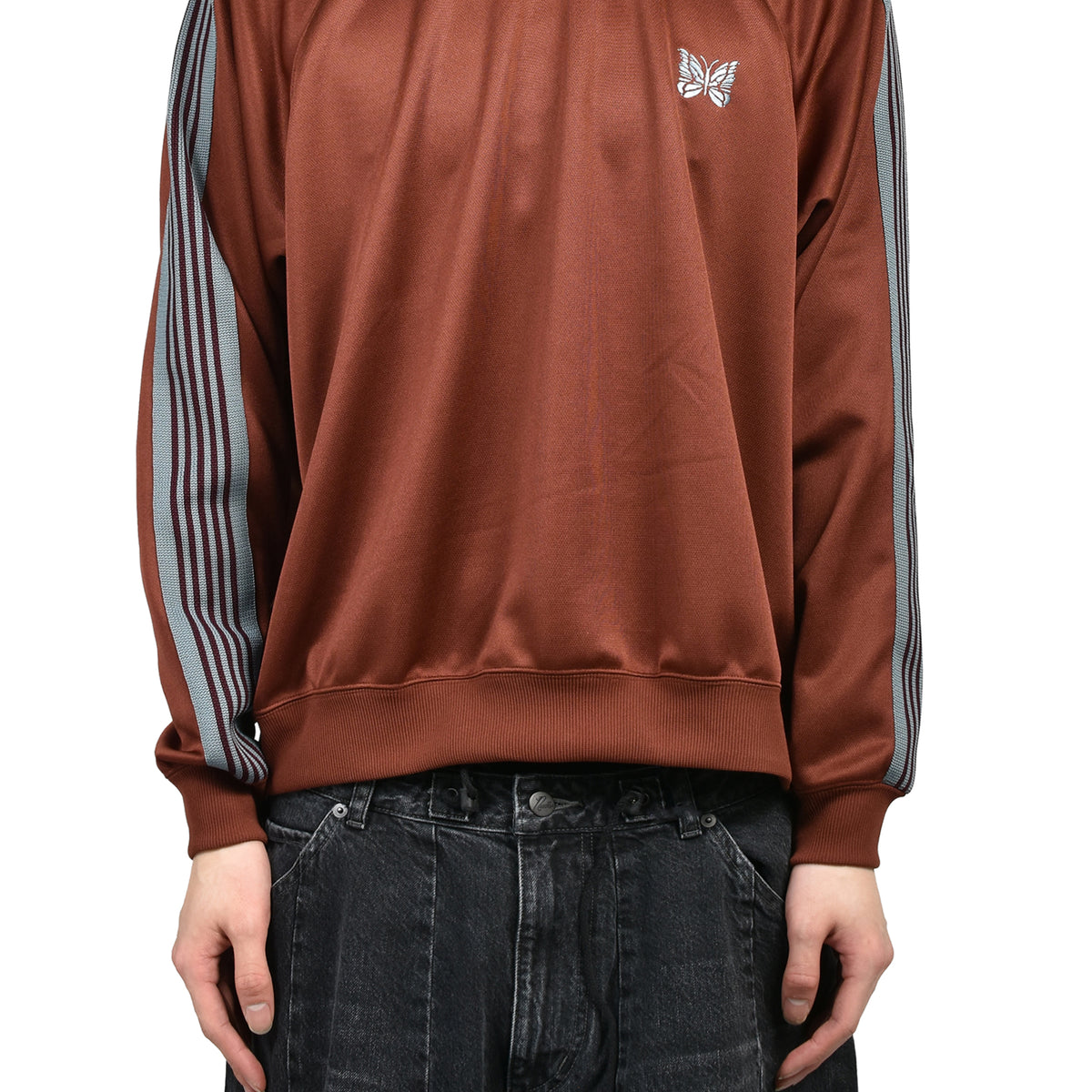 Needles × NUBIAN Track Shirt Poly Smooth Needles ニードルス SS26 TRACK CREW NECK SHIRT - POLY SMOOTH / RUST