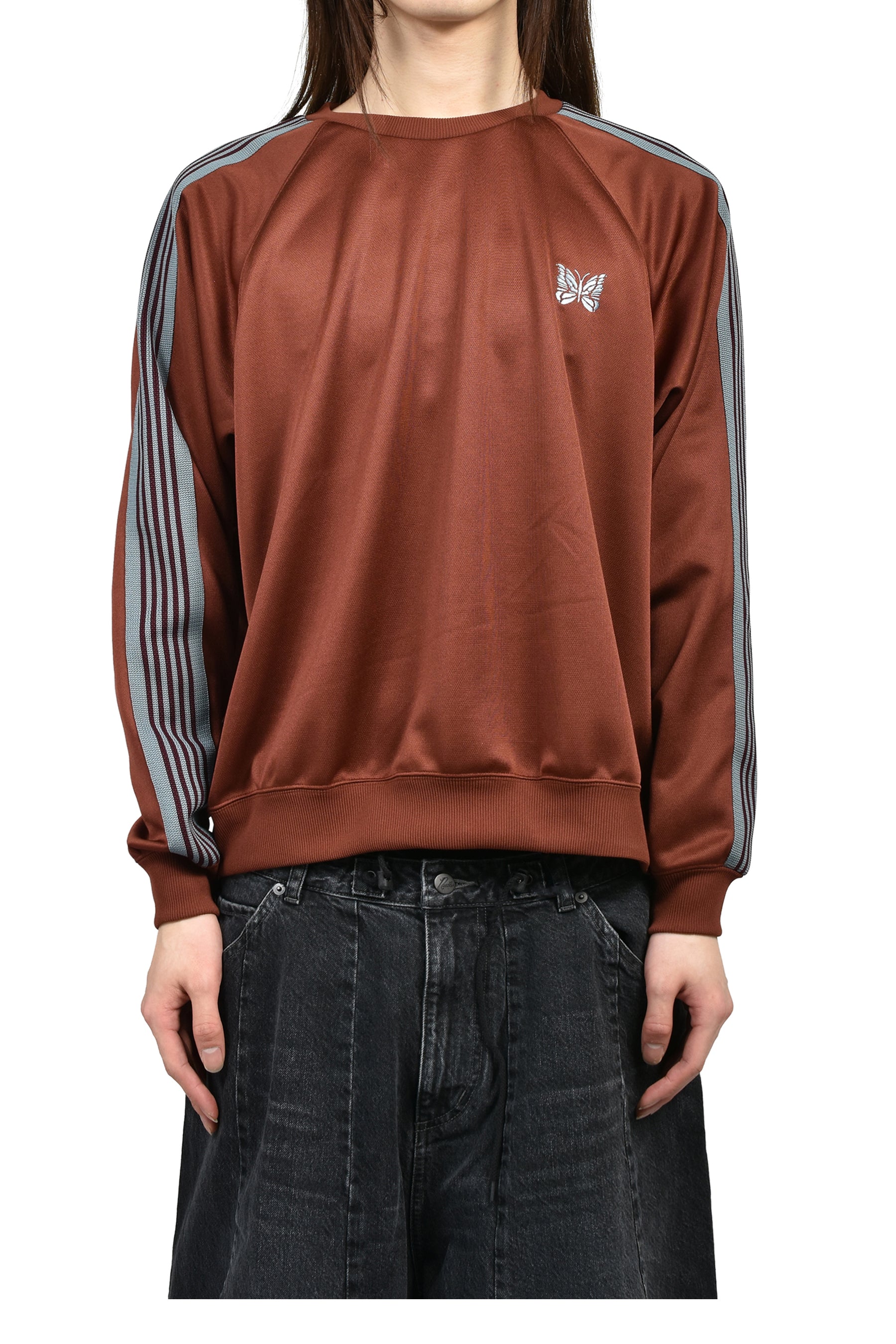 Needles ニードルス SS26 TRACK CREW NECK SHIRT - POLY SMOOTH / RUST