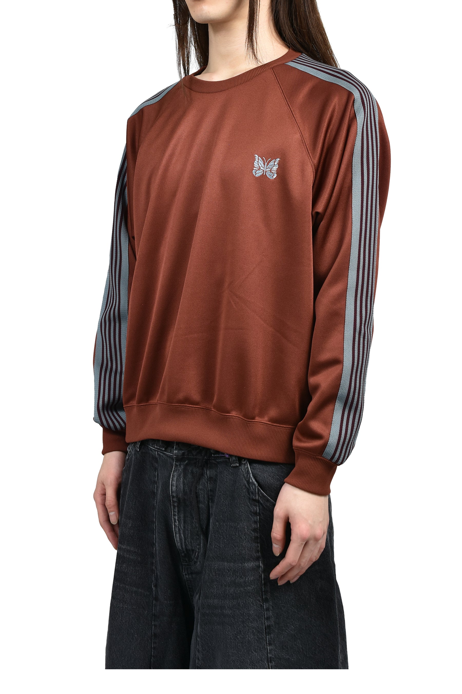 Needles ニードルス SS26 TRACK CREW NECK SHIRT - POLY SMOOTH / RUST