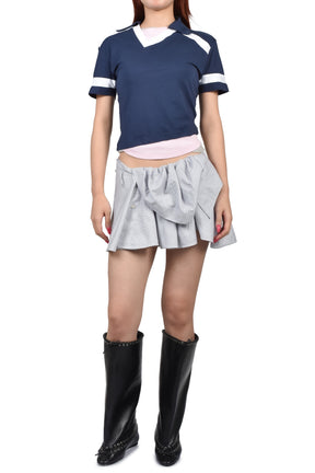BELTED SHIRT SKIRT / BLU